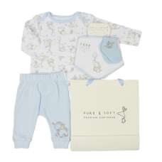 E13331: Baby Boys Blue Elephant 5 Piece Gift set (0-6 Months)